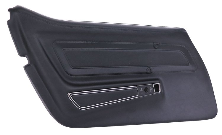 442320 Door Panel, 1970-1976 Chevy Corvette, Black, Standard Left/Driver