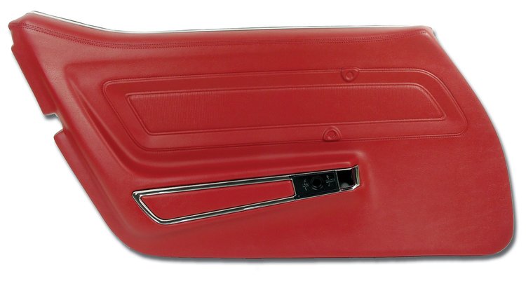 442334 Door Panel, 1976-1976 Chevy Corvette, Firethorn Standard Left/Driver