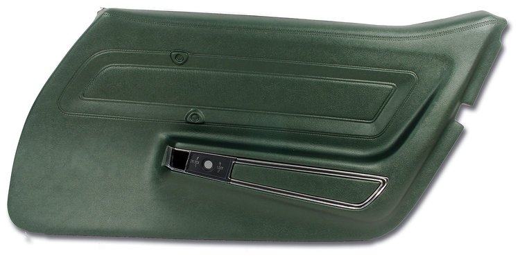 442417 Door Panel, 1970-1970 Chevy Corvette, Green Standard Right/Passenger