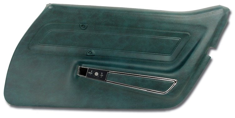 442419 Door Panel, 1976-1976 Chevy Corvette, Blue Green Standard Right/Passenger