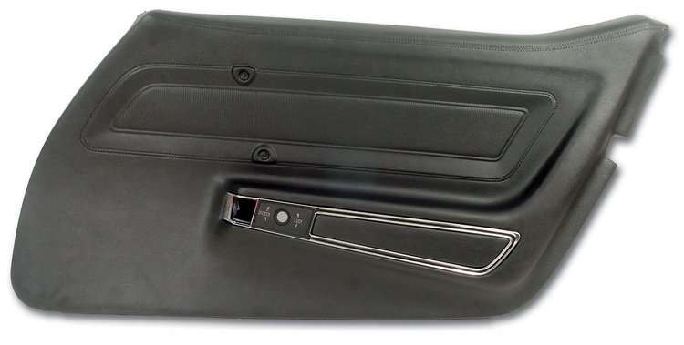 442420 Door Panel, 1970-1976 Chevy Corvette, Black, Standard Right/Passenger