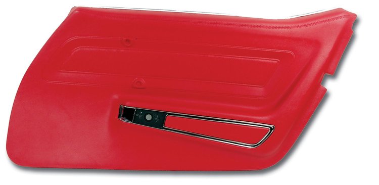 442430 Door Panel, 1970-1972 Chevy Corvette, Red Standard Right/Passenger
