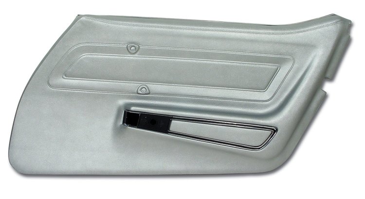 442461 Door Panel, 1974-1975 Chevy Corvette, Silver Standard Right/Passenger