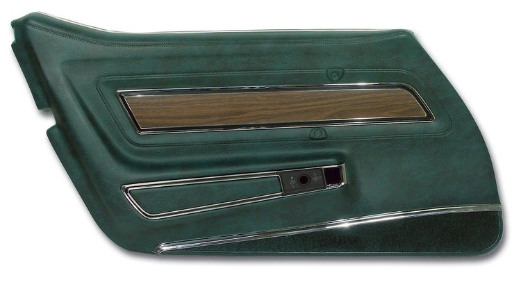 442519 Door Panel, 1976-1976 Chevy Corvette, Blue Green Deluxe Left/Driver