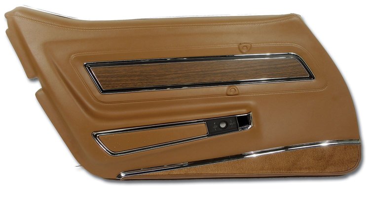 442523 Door Panel, 1973-1973 Chevy Corvette, Dark Saddle Deluxe Left/Driver