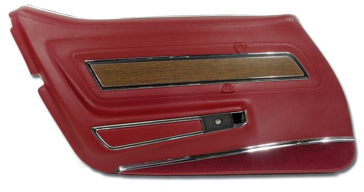 442531 Door Panel, 1973-1975 Chevy Corvette, Oxblood Deluxe Left/Driver