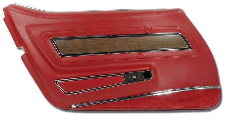 442534 Door Panel, 1976-1976 Chevy Corvette, Firethorn Deluxe Left/Driver