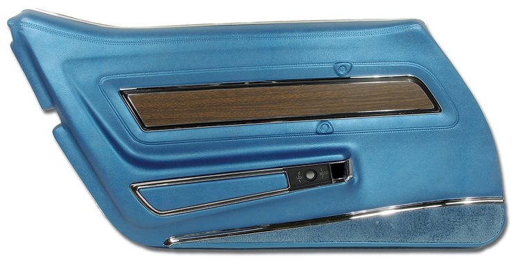 442541 Door Panel, 1970-1970 Chevy Corvette, Bright Blue Deluxe Left/Driver