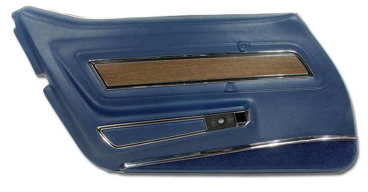 442547 Door Panel, 1971-1972 Chevy Corvette, Royal Blue Deluxe Left/Driver