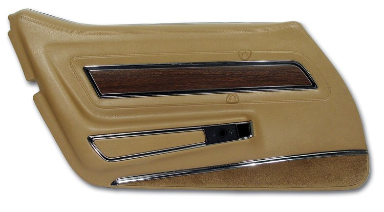 442551 Door Panel, 1973-1975 Chevy Corvette, Medium Saddle Deluxe Left/Driver