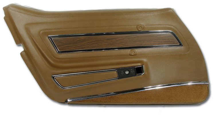 442553 Door Panel, 1970-1972 Chevy Corvette, Dark Saddle Deluxe Left/Driver