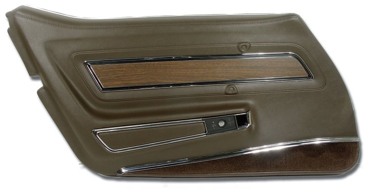 442555 Door Panel, 1976-1976 Chevy Corvette, Dark Brown Deluxe Left/Driver