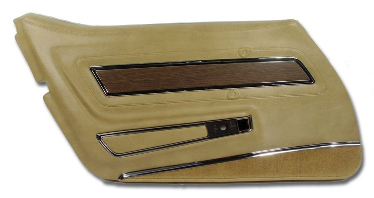 442557 Door Panel, 1976-1976 Chevy Corvette, Buckskin Deluxe Left/Driver, Buckskin, Vinyl