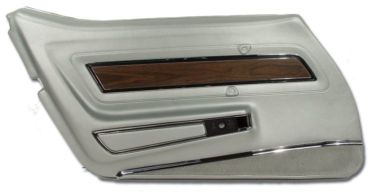 442561 Door Panel, 1974-1975 Chevy Corvette, Silver Deluxe Left/Driver
