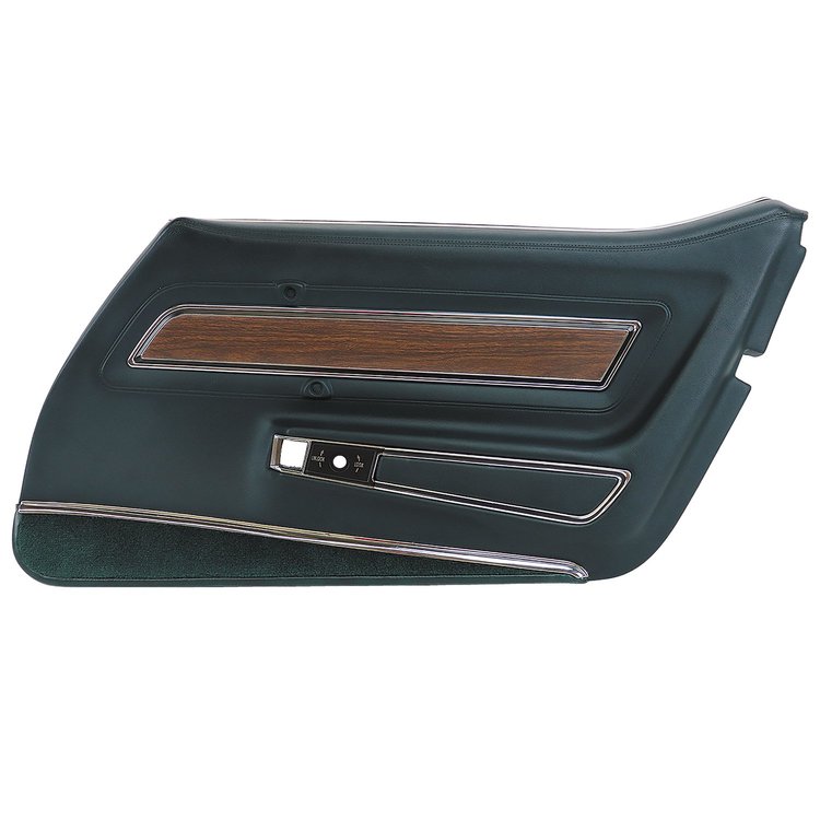 442619 Door Panel, 1976-1976 Chevy Corvette, Blue Green Deluxe Right/Passenger