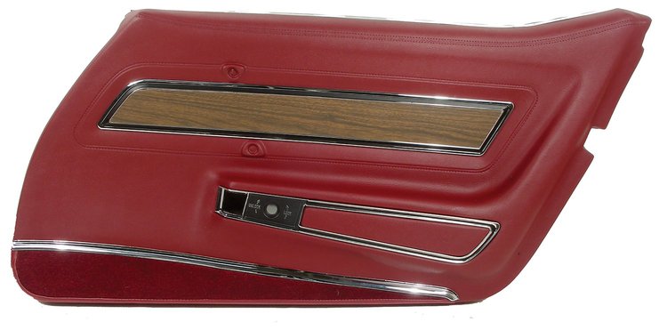 442631 Door Panel, 1973-1975 Chevy Corvette, Oxblood Deluxe Right/Passenger