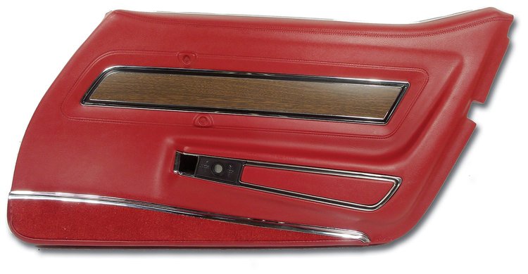 442634 Door Panel, 1976-1976 Chevy Corvette, Firethorn Deluxe Right/Passenger