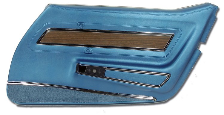 442641 Door Panel, 1970-1970 Chevy Corvette, Bright Blue Deluxe Right/Passenger