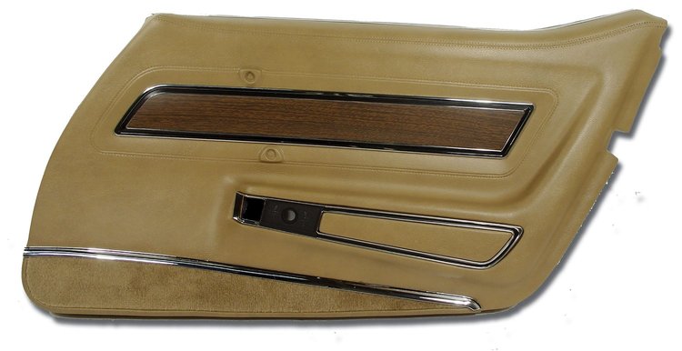 442651 Door Panel, 1973-1975 Chevy Corvette, Medium Saddle Deluxe Right/Passenger