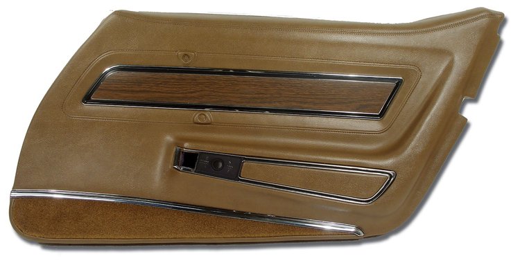 442653 Door Panel, 1970-1972 Chevy Corvette, Dark Saddle Deluxe Right/Passenger