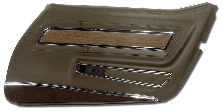442655 Door Panel, 1976-1976 Chevy Corvette, Dark Brown Deluxe Right/Passenger