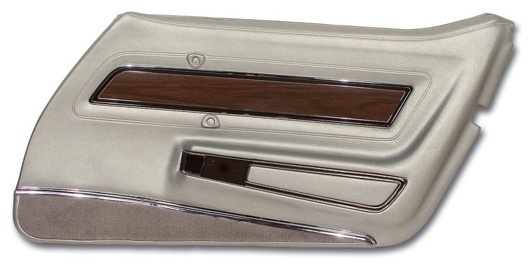 442661 Door Panel, 1974-1975 Chevy Corvette, Silver Deluxe Right/Passenger
