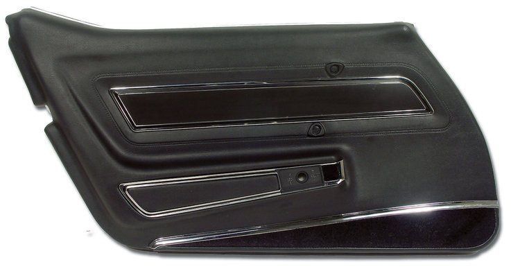 443120 Door Panel, 1977-1977 Chevy Corvette, Black, Deluxe Left/Driver