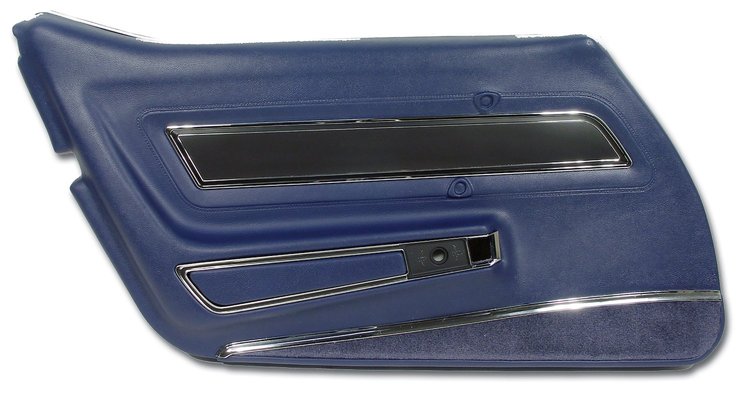 443145 Door Panel, 1977-1977 Chevy Corvette, Dark Blue Deluxe Left/Driver