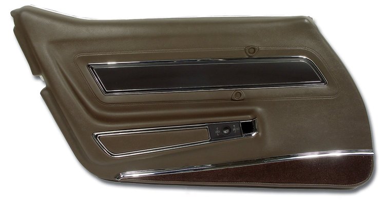 443155 Door Panel, 1977-1977 Chevy Corvette, Dark Brown Deluxe Left/Driver
