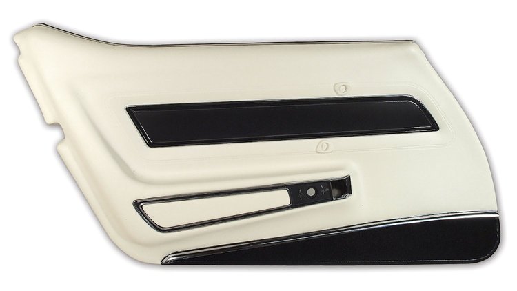 4431Z5 Door Panel, 1977-1977 Chevy Corvette, White Deluxe W/Black Carpet Left/Driver