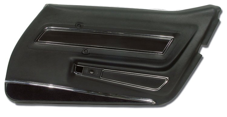 443220 Door Panel, 1977-1977 Chevy Corvette, Black, Deluxe Right/Passenger