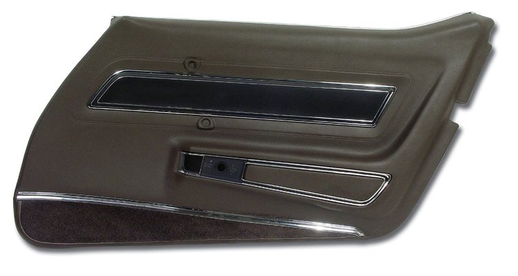 443255 Door Panel, 1977-1977 Chevy Corvette, Dark Brown Deluxe Right/Passenger