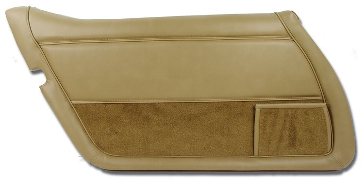 443358 Door Panel, 1981-1982 Chevy Corvette, Camel Left/Driver, Camel, Vinyl