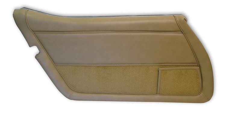 4433A4 Door Panel, 1981-1982 Chevy Corvette, Camel Left/Driver, Camel W/Light Camel Carpet, Vinyl