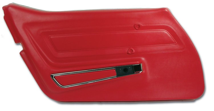 443524 Door Panel, 1977-1977 Chevy Corvette, Red Standard Left/Driver