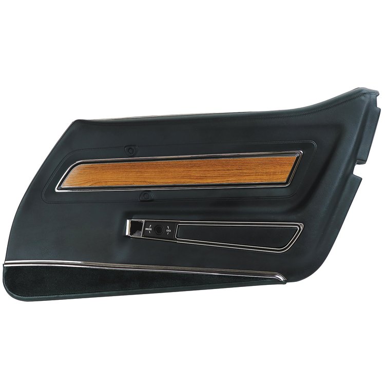 443819 Door Panel, 1976-1976 Chevy Corvette, Blue Green Deluxe W/Teak Insert Right/Passenger