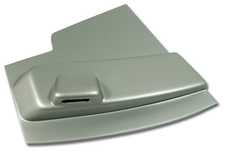 444661 Radio Side Panel, 1965-1966 Chevy Corvette, Silver Left/Driver W/out Power Antenna