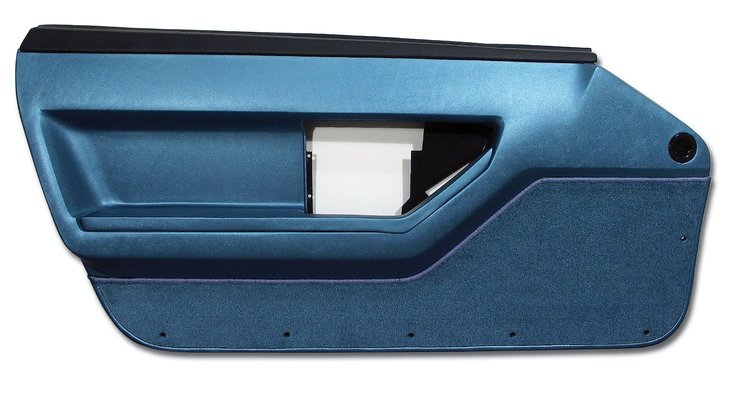 445074 Door Panel, 1986-1989 Chevy Corvette, Blue Deluxe Coupe Left/Driver