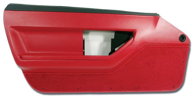 445075 Door Panel, 1986-1989 Chevy Corvette, Red Deluxe Coupe Left/Driver