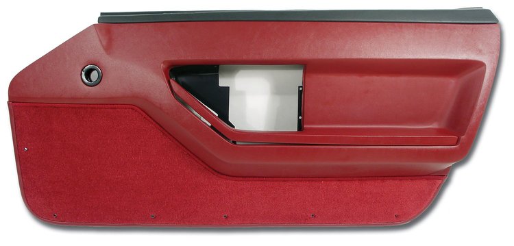445127 Door Panel, 1984-1985 Chevy Corvette, Red Deluxe Coupe Right/Passenger