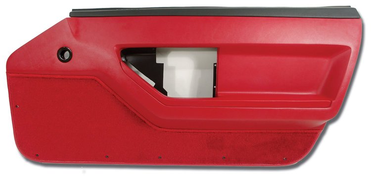 445175 Door Panel, 1986-1989 Chevy Corvette, Red Deluxe Coupe Right/Passenger
