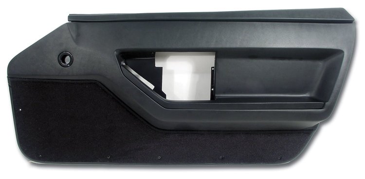 445320 Door Panel, 1986-1989 Chevy Corvette, Black, Deluxe Convertible Right/Passenger