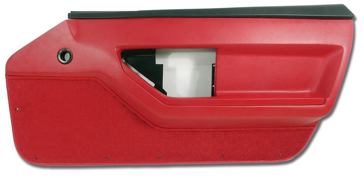 445375 Door Panel, 1986-1989 Chevy Corvette, Red Deluxe Convertible Right/Passenger