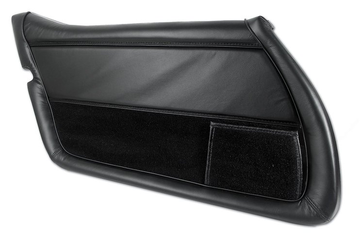 445920 Leather Door Panel, 1978-1981 Chevy Corvette, Black, Left/Driver