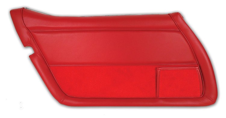 445925 Leather Door Panel, 1981-1981 Chevy Corvette, Red Left/Driver
