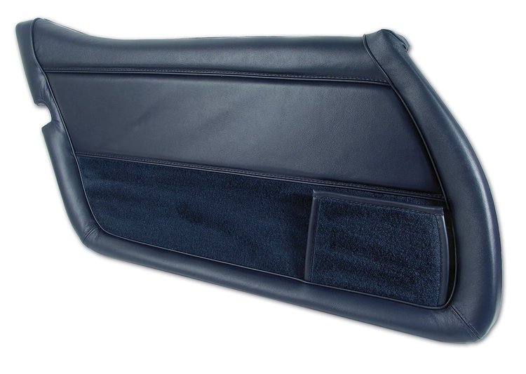 445948 Leather Door Panel, 1978-1981 Chevy Corvette, Dark Blue Left/Driver