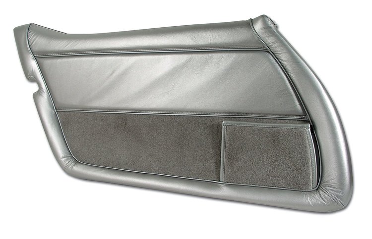 445962 Leather Door Panel, 1978-1978 Chevy Corvette, Silver Pace Left/Driver