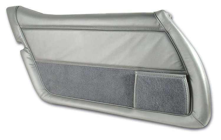 445964 Leather Door Panel, 1981-1981 Chevy Corvette, Silver Left/Driver