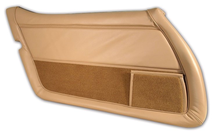 4459A3 Leather Door Panel, 1978-1980 Chevy Corvette, Doeskin Left/Driver, Doeskin W/Dark Doeskin Carpet, Leather