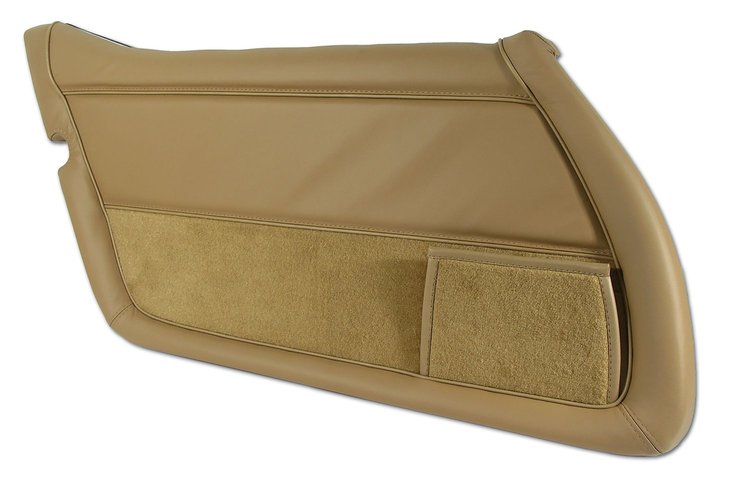 4459A4 Leather Door Panel, 1981-1982 Chevy Corvette, Camel Left/Driver, Camel W/Light Camel Carpet, Leather